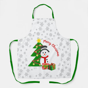 Weihnachtsbäck Schneemann und Weihnachtsbaum Schürze