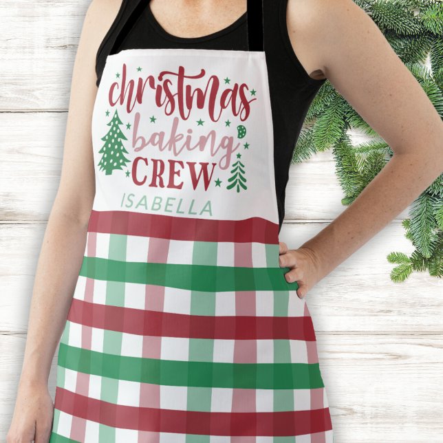 Weihnachtsbacken Crew Name Red Green Kariert Niedl Schürze (Von Creator hochgeladen)