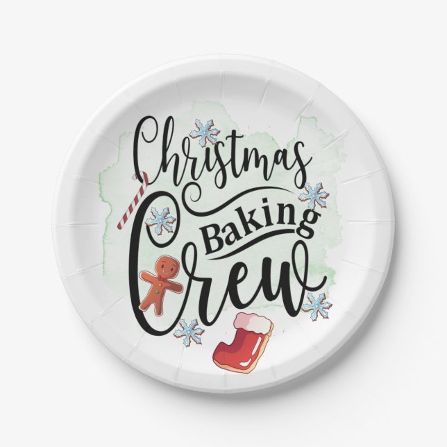 Weihnachtsbacken-Crew Pappteller (Vorderseite)