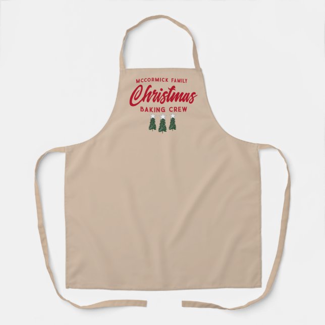 Weihnachtsbacken Crew Retro Familie Personalisiert Schürze (Vorderseite)
