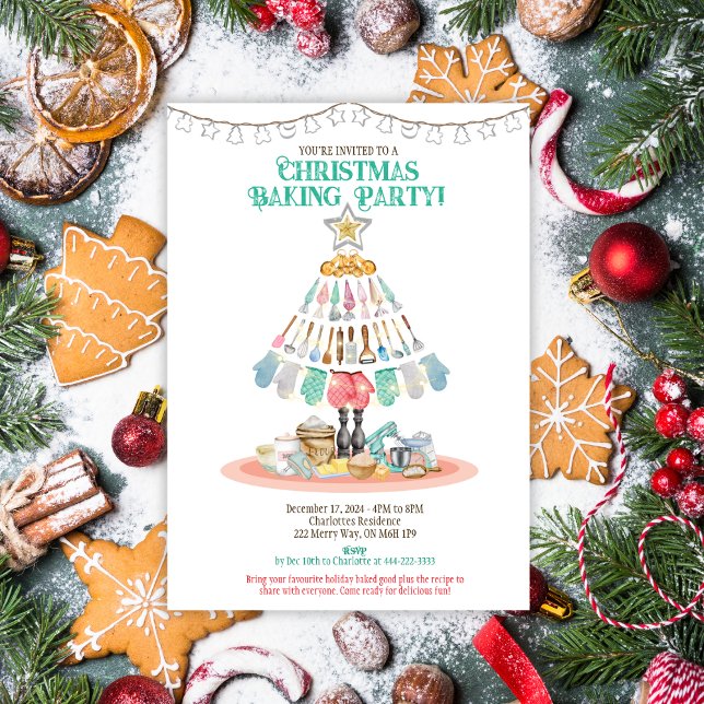 Weihnachtsbacken-Party Einladung (It's all things baking this holiday season with this Christmas Baking Party Invitation.)