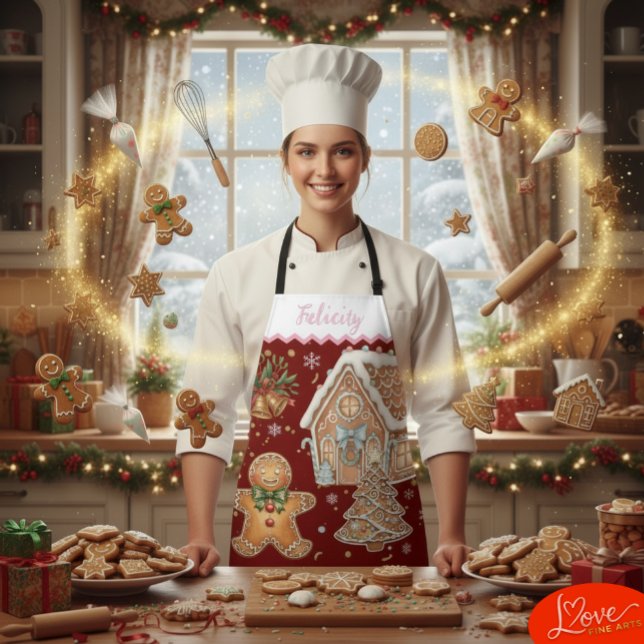 Weihnachtsbacken Schürze, Lebkuchenmann, Haus Schürze (Christmas Baking / Cooking Apron)