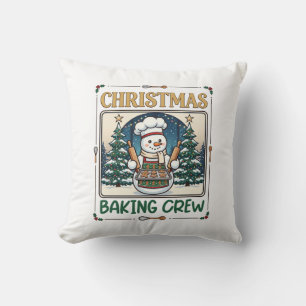 Weihnachtsbäcker-Crew Schneemann Chef Lebkuchen Co Kissen