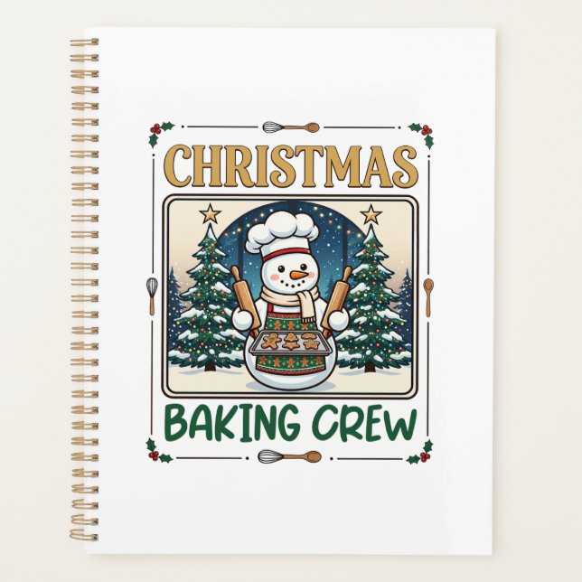 Weihnachtsbäcker-Crew Schneemann Chef Lebkuchen Co Planer (Vorderseite)