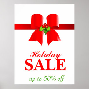 Weihnachtsbäcker Holiday Geschenk Bow Red White H Poster