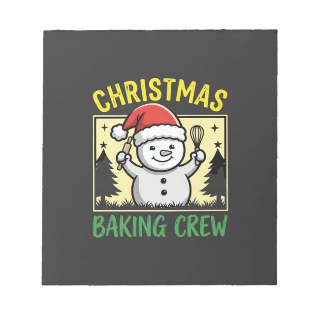 Weihnachtsbäcker-Schneemann-Feiertag Notizblock (Vorderseite)