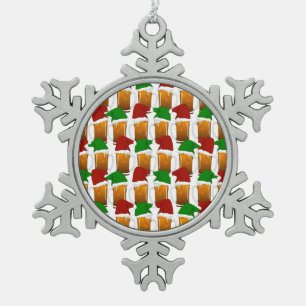 Weihnachtsbäckerchen Schneeflocken Zinn-Ornament