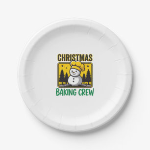 Weihnachtsbäckercrew Schneemann Holiday Design Pappteller