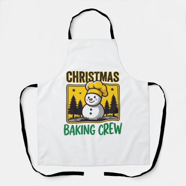 Weihnachtsbäckercrew Schneemann Holiday Design Schürze (Vorderseite)