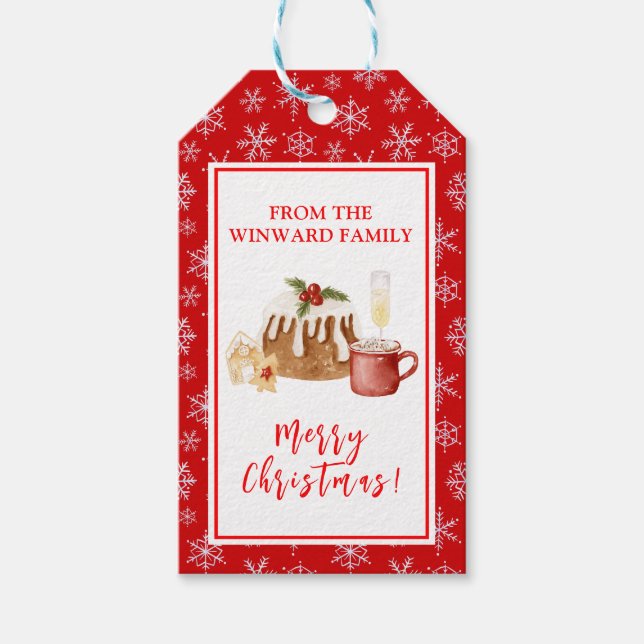 Weihnachtsbäckerei Christmas Pudding Geschenkanhänger (Vorderseite)