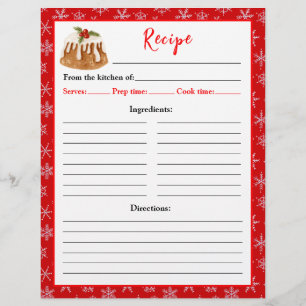 Weihnachtsbäckerei Christmas Pudding Rezeptseite Flyer