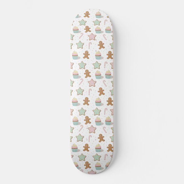 Weihnachtsbäckerei-Muster Skateboard (Vorderseite)