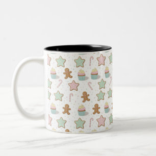 Weihnachtsbäckerei-Muster Zweifarbige Tasse