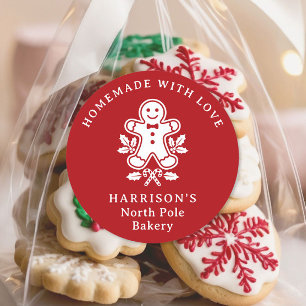 Weihnachtsbäckerei Nordpol Selbstgemachte Feiertag Runder Aufkleber