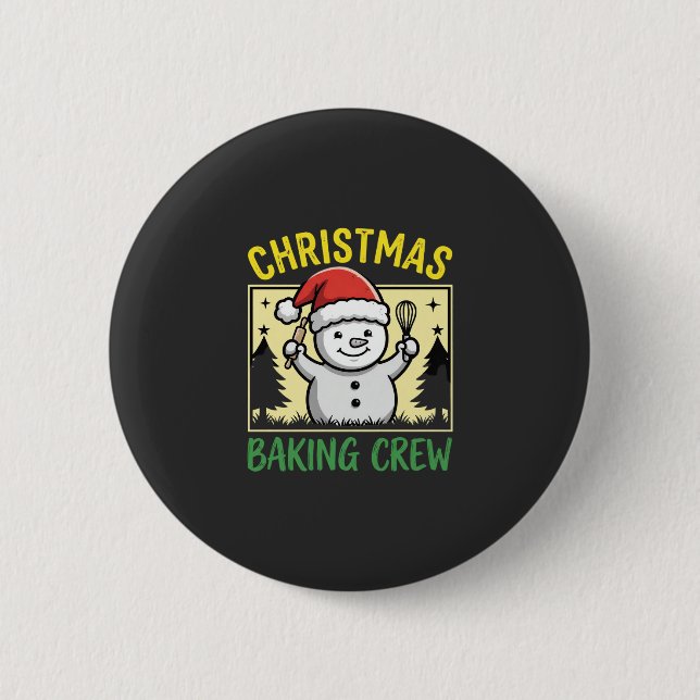 Weihnachtsbäckerei-Schneemann-Feiertag Button (Vorderseite)