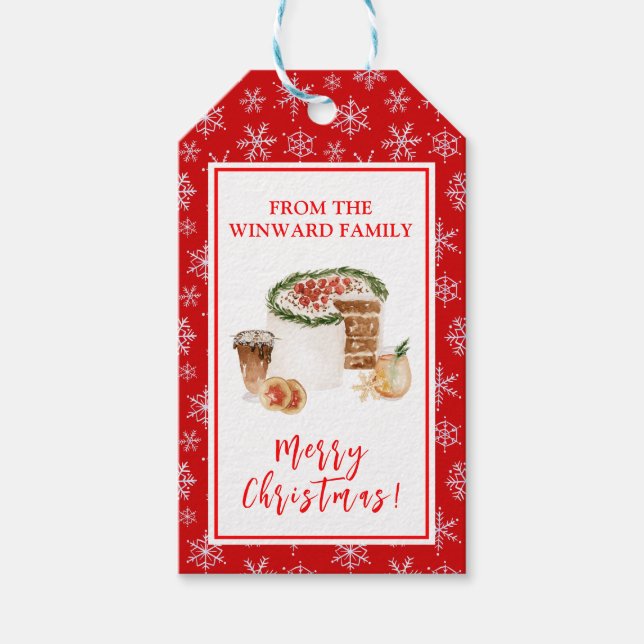 Weihnachtsbäckerei Weihnachtskuchen Geschenkanhänger (Vorderseite)