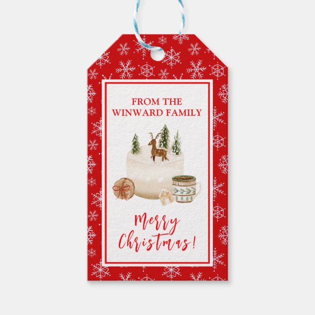 Weihnachtsbäckerei Weihnachtskuchen Geschenkanhänger (Vorderseite)