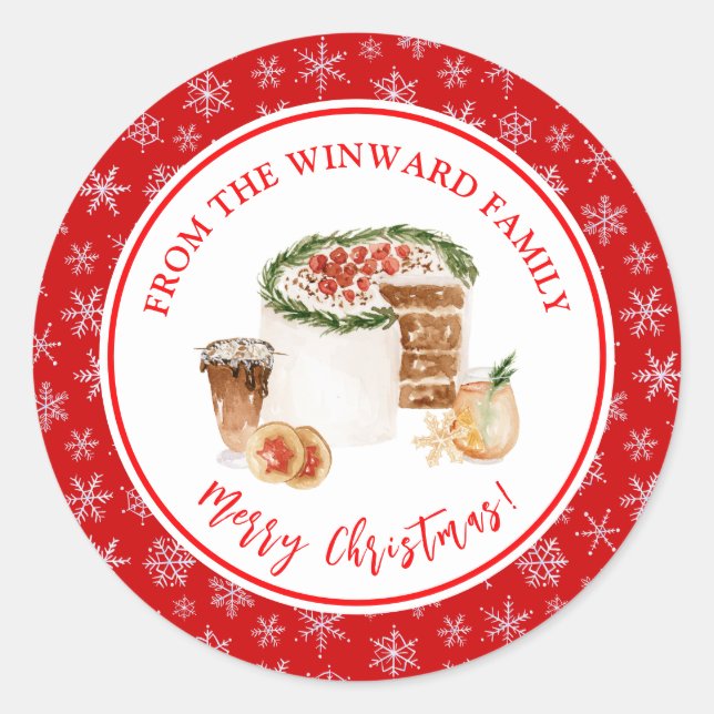 Weihnachtsbäckerei Weihnachtskuchen Runder Aufkleber (Vorderseite)
