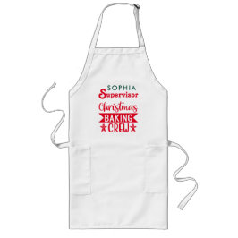 Weihnachtsbäckerin Crew Supervisor Personalisiert Lange Schürze
