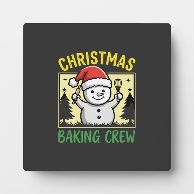 Weihnachtsbäckermannschaft Schneemann Feiertag Fotoplatte (Vorderseite)