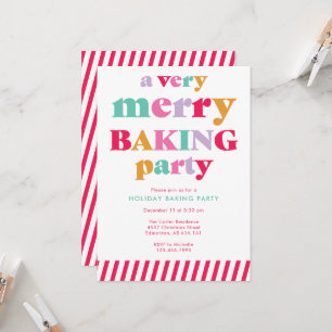 Weihnachtsbackparty Farbige Feiertagscookies Einladung