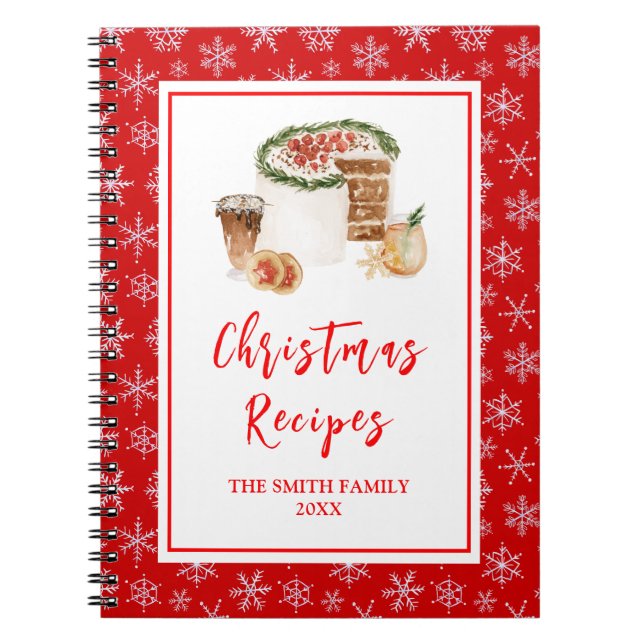 Weihnachtsbackrezepte Weihnachtskuchen Notizblock (Vorderseite)