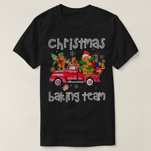 Weihnachtsbackteam Gingerbrei Keks T-Shirt (Design vorne)