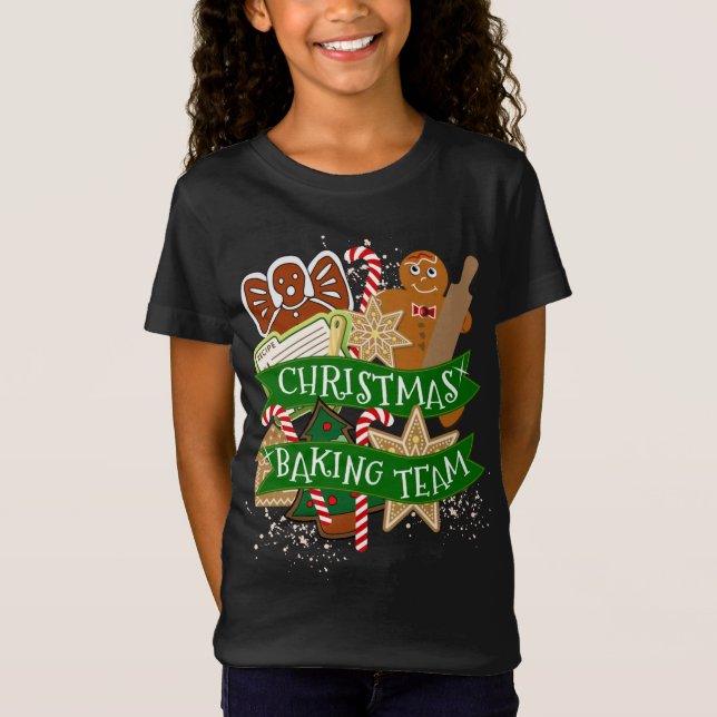Weihnachtsbackteam Gingerbrot Weihnachtskost B T-Shirt (Vorderseite)