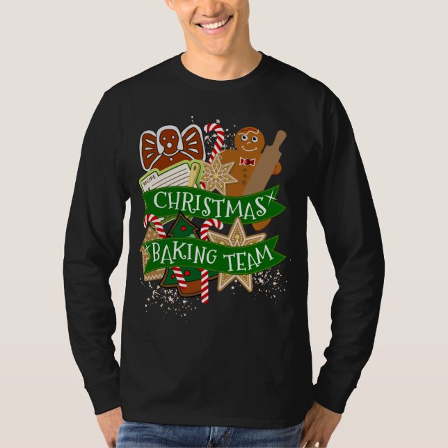 Weihnachtsbackteam Gingerbrot Weihnachtskost B T-Shirt (Vorderseite)