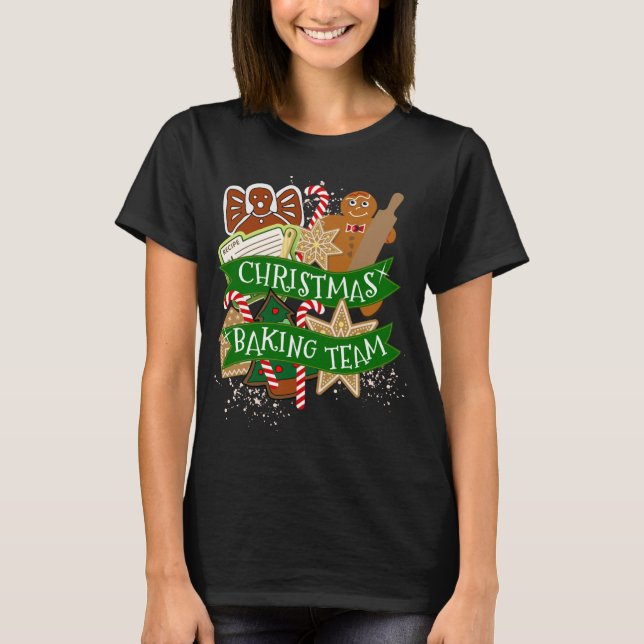 Weihnachtsbackteam Gingerbrot Weihnachtskost B T-Shirt (Vorderseite)
