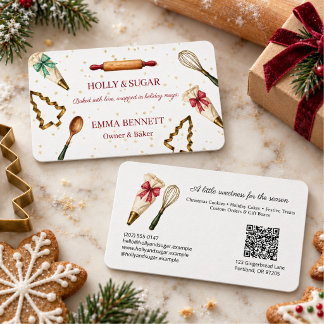 Weihnachtsbackutensilien Bäckerei  Visitenkarte