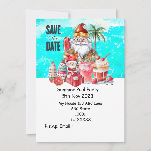 Weihnachtsbad Party mit Weihnachtsgetränken Einladung (Vorderseite)