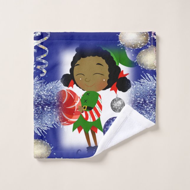 Weihnachtsbadehandtuch-Sets, Elf Badhandtuch Set (Waschlappen)