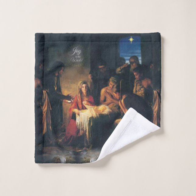 Weihnachtsbadehandtuch-Sets, Jesus Christus Badhandtuch Set (Waschlappen)