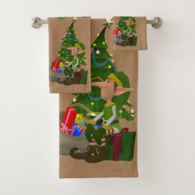 Weihnachtsbadehandtuch-Sets, Santa Elf Badhandtuch Set (Insitu)
