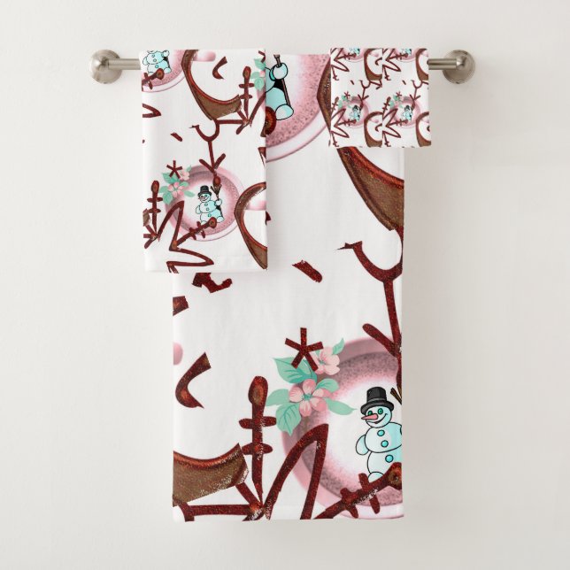 Weihnachtsbadehandtuch-Sets, Schneemann Badhandtuch Set (Insitu)