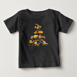 Weihnachtsbagger-Bau-LKW-Baum Baby T-shirt