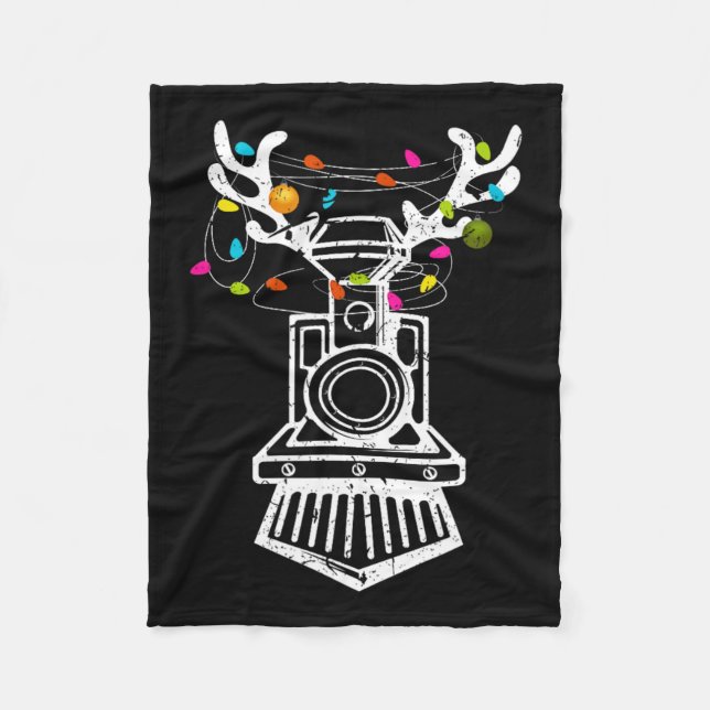 Weihnachtsbahn Rentier Weihnachtsbahn Fleecedecke (Vorderseite)