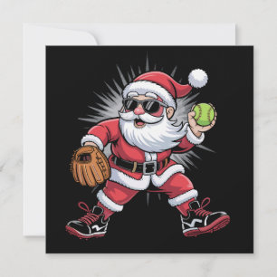 Weihnachtsball als Pitcher Weihnachtssport Feiertagskarte