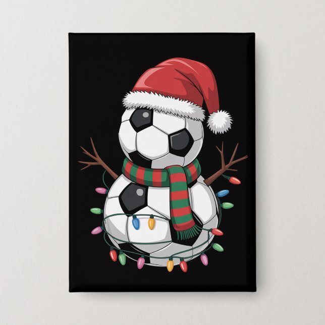 Weihnachtsball-Ball Snowman Lights Weihnachtsmannm Button (Vorderseite)