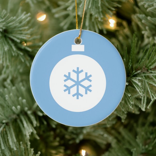 Weihnachtsball Blauer Keramik Ornament (Baum)