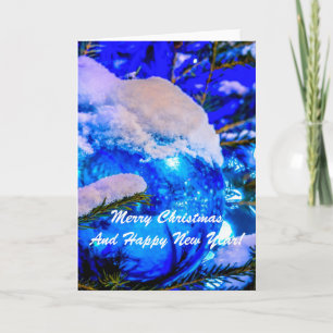 Weihnachtsball Blauer Schnee Feiertagskarte