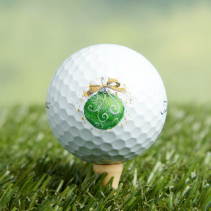 Weihnachtsball Dekoration/Aqua + Gold/Golfbälle Golfball