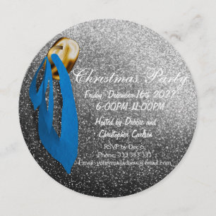 Weihnachtsball-Feier Silber Einladung