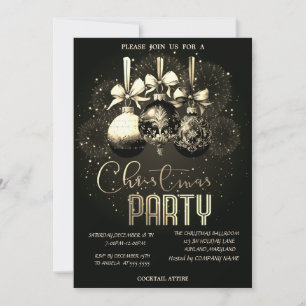 Weihnachtsball, Feuerwerk Schwarze Weihnachtsfirma Einladung
