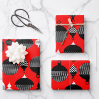 Weihnachtsball in Rot und Schwarz Retro
