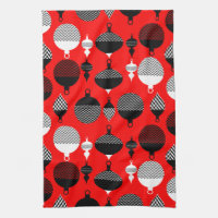 Weihnachtsball in Rot und Schwarz Retro