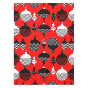 Weihnachtsball in Rot und Schwarz Retro Tischdecke