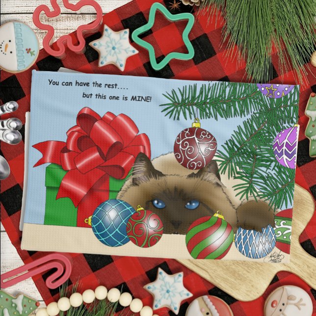 Weihnachtsball-Katze Geschirrtuch (Von Creator hochgeladen)