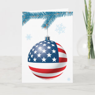 Weihnachtsball mit US-Flagge Feiertagskarte